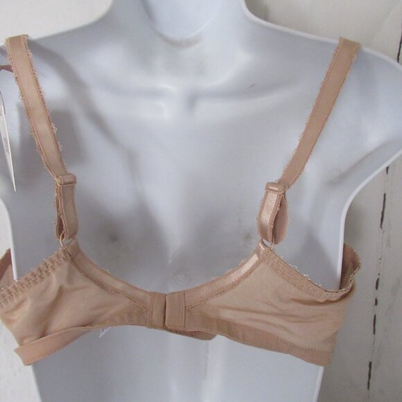 New Panache Bra 38DD Beige Tan Jasmine Balconette Sheer Lace Back Closure - Picture 2 of 6